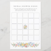 Soft Pastel Ornate Spring Bridal Shower Bingo Game (正面)