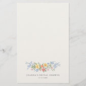 Soft Pastel Ornate Spring chic Bridal Shower Game (裏面)