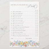 Soft Pastel Ornate Spring chic Bridal Shower Game (正面)