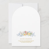 Soft Pastel Ornate Spring Floral Arch Gold Wedding 招待状 (裏面)