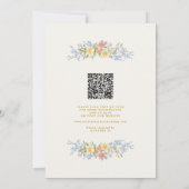 Soft Pastel Ornate Spring Floral QR Code Wedding 招待状 (裏面)