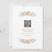Soft Pastel Ornate Spring Floral QR Code Wedding 招待状 (裏面)