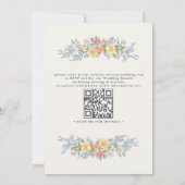 Soft Pastel Ornate Spring Floral QR Code Wedding 招待状 (裏面)