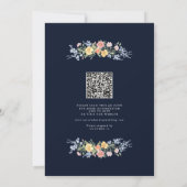 Soft Pastel Ornate Spring Floral QR Code Wedding   招待状 (裏面)