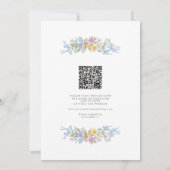 Soft Pastel Ornate Spring Floral QR Code Wedding 招待状 (裏面)
