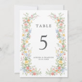 Soft Pastel Ornate Spring Floral Table Number Card 招待状 (裏面)