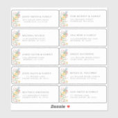 Soft Pastel Ornate Spring Garde Guest Name Address シール (シート)