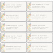 Soft Pastel Ornate Spring Garde Guest Name Address シール (正面)