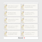 Soft Pastel Ornate Spring Garde Guest Name Address シール (シート)