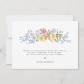 Soft Pastel Ornate Spring Garden Bridal Shower  サンキューカード (裏面)
