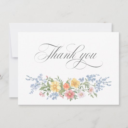 Soft Pastel Ornate Spring Garden Bridal Shower  サンキューカード (正面)