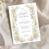 Soft Pastel Ornate Spring Garden Bridal Shower 招待状