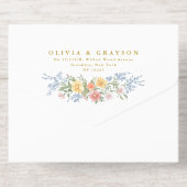 Soft Pastel Ornate Spring Garden Floral Wedding オールインワン招待状 (背面)
