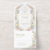 Soft Pastel Ornate Spring Garden Floral Wedding オールインワン招待状 (内側)