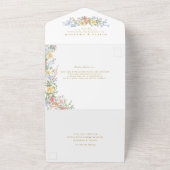 Soft Pastel Ornate Spring Garden Floral Wedding オールインワン招待状 (外側)