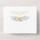 Soft Pastel Ornate Spring Garden Floral Wedding オールインワン招待状 (裏面)
