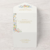 Soft Pastel Ornate Spring Garden Floral Wedding オールインワン招待状 (外側)
