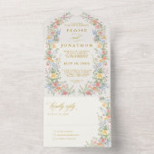 Soft Pastel Ornate Spring Garden Floral Wedding オールインワン招待状 (内側)