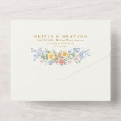 Soft Pastel Ornate Spring Garden Floral Wedding オールインワン招待状 (裏面)