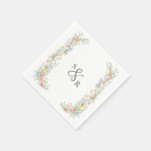 Soft Pastel Ornate Spring Garden Floral Wedding スタンダードカクテルナプキン (角)