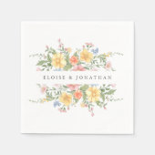 Soft Pastel Ornate Spring Garden Floral Wedding スタンダードカクテルナプキン (正面)