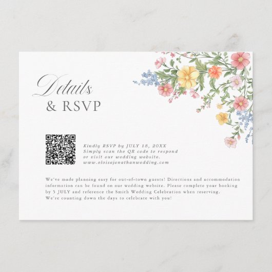 Soft Pastel Ornate Spring Garden Floral Wedding En エンクロージャーカード (正面)