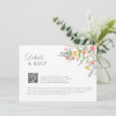 Soft Pastel Ornate Spring Garden Floral Wedding En エンクロージャーカード (スタンド正面)