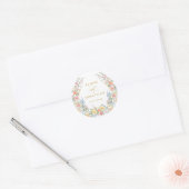 Soft Pastel Ornate Spring Garden Gold Wedding ラウンドシール (封筒)
