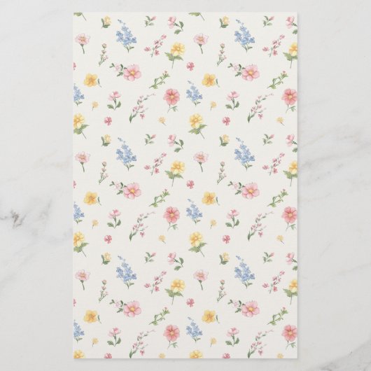 Soft Pastel Ornate Spring Garden Gold Wedding Menu (裏面)