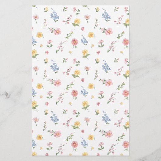 Soft Pastel Ornate Spring Garden Gold Wedding Menu (裏面)