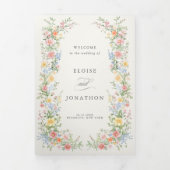 Soft Pastel Ornate Spring Garden Wedding invite    三つ折りプログラム (カバー)