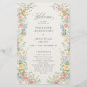 Soft Pastel Ornate Spring Garden Wedding Program (正面)