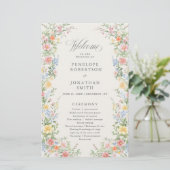Soft Pastel Ornate Spring Garden  Wedding Program  (スタンド正面)