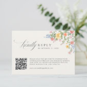 Soft Pastel Ornate Spring Garden Wedding QR Code 出欠カード (スタンド正面)