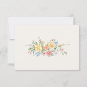 Soft Pastel Ornate Spring Garden Wedding QR Code 出欠カード (裏面)