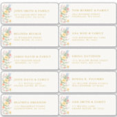 Soft Pastel Ornate Spring Gold Guest Name Address シール (正面)