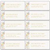 Soft Pastel Ornate Spring Gold Guest Name Address シール (正面)