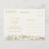 Soft Pastel Ornate Spring Gold Save the Date ポストカード (裏面)