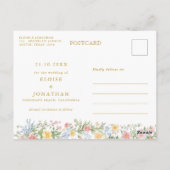 Soft Pastel Ornate Spring Gold Save the Date ポストカード (裏面)