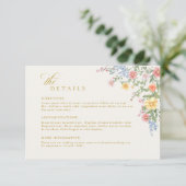 Soft Pastel Ornate Spring Gold Wedding Details エンクロージャーカード (スタンド正面)