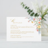 Soft Pastel Ornate Spring Gold Wedding Details エンクロージャーカード (スタンド正面)