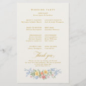 Soft Pastel Ornate Spring Gold  Wedding Program  (裏面)