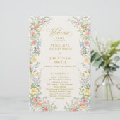 Soft Pastel Ornate Spring Gold  Wedding Program  (スタンド正面)