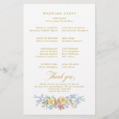Soft Pastel Ornate Spring Gold  Wedding Program  (裏面)