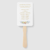 Soft Pastel Ornate Spring Gold Wedding Program ハンドファン (裏面)