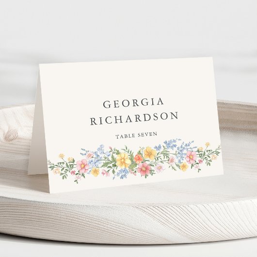 Soft Pastel Ornate Spring Guest Name Place Card テーブルナンバー