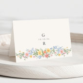 Soft Pastel Ornate Spring Guest Name Place Card テーブルナンバー