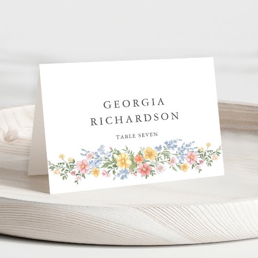 Soft Pastel Ornate Spring Guest Name Place Card テーブルナンバー