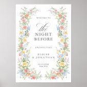 Soft Pastel Ornate Spring Rehearsal Dinner Welcome ポスター (正面)