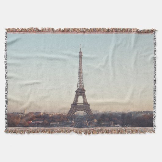 Soft Pastel Paris Eiffel Tower Art スローブランケット (正面)